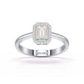 0.6 CT Simple Emerald Cut Lab Diamond Ring
